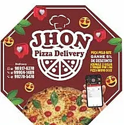 Caixa personalizada da Jhon Pizza Delivery