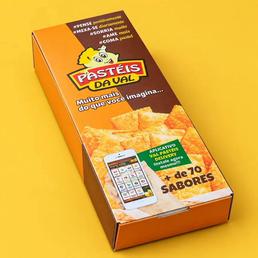 Caixas de pastel personalizadas da marca Pastéis da Val